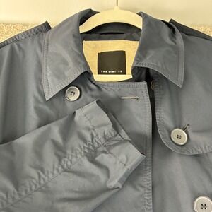 The Limited Womens Trench Coat Medium Blue Rain Lightweight Jacket Casual Career